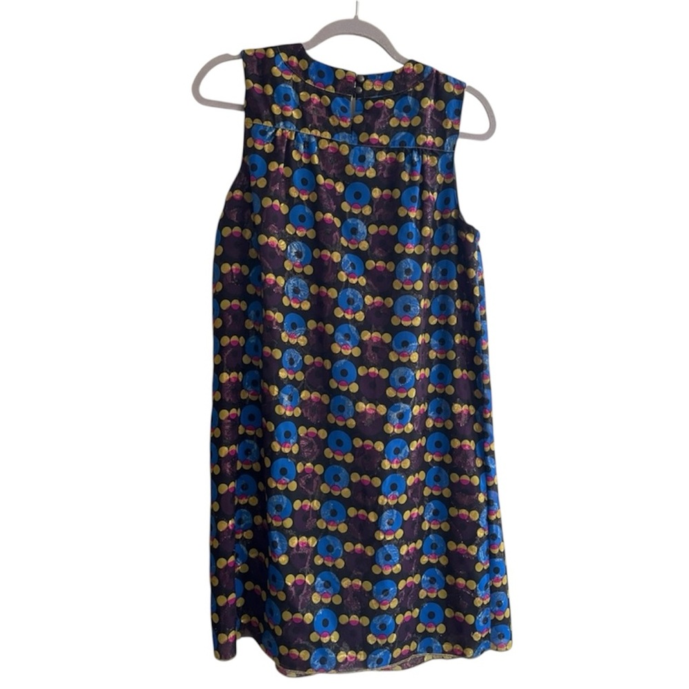 ANNA SUI x TARGET Multicolored Chiffon Dress Women’s Size Medium Retro Disco Mod - Picture 2 of 6